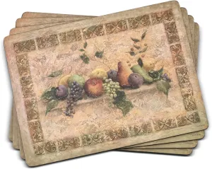 Pimpernel Tuscan Palette Placemats – Set of 4 Cork-Backed Table Mats with Rustic Mediterranean Art, Heat Resistant & Easy to Clean for Everyday Dining & Special Occasions