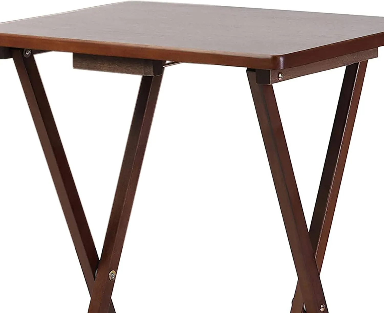 PJ Wood 2-Pack Folding TV Tray & Table, Multifunctional Foldable Set for Eating, Honey Oak