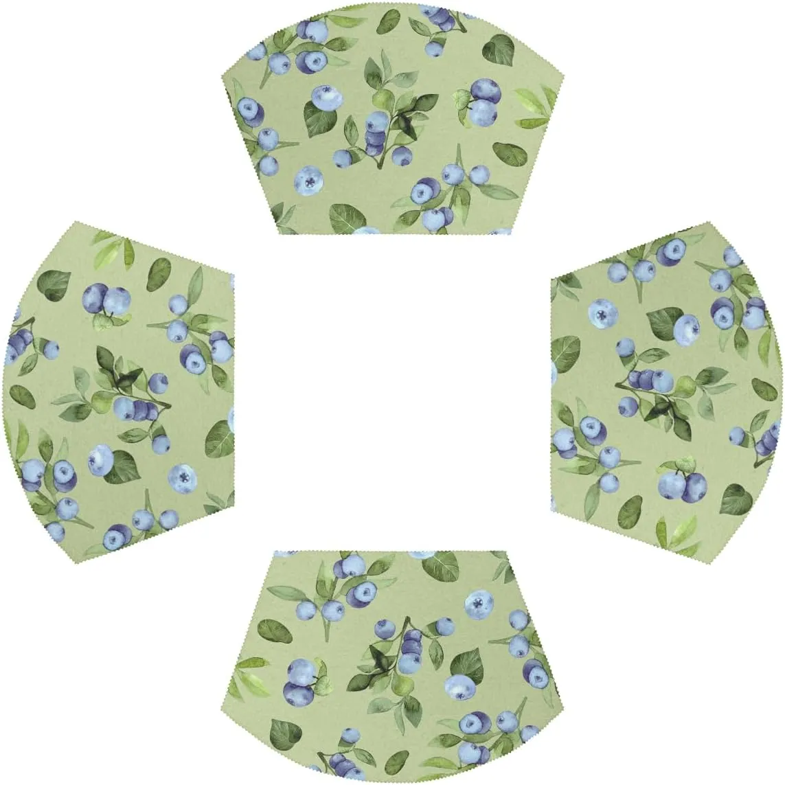 Place Mats for Round Table Set of 4 Grape Gras Green Washable Wedge Placemat for Dining Table Wipeable Heat Resistant Kitchen Table Mats