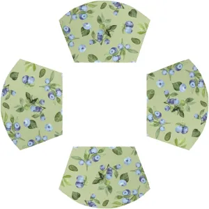 Place Mats for Round Table Set of 4 Grape Gras Green Washable Wedge Placemat for Dining Table Wipeable Heat Resistant Kitchen Table Mats