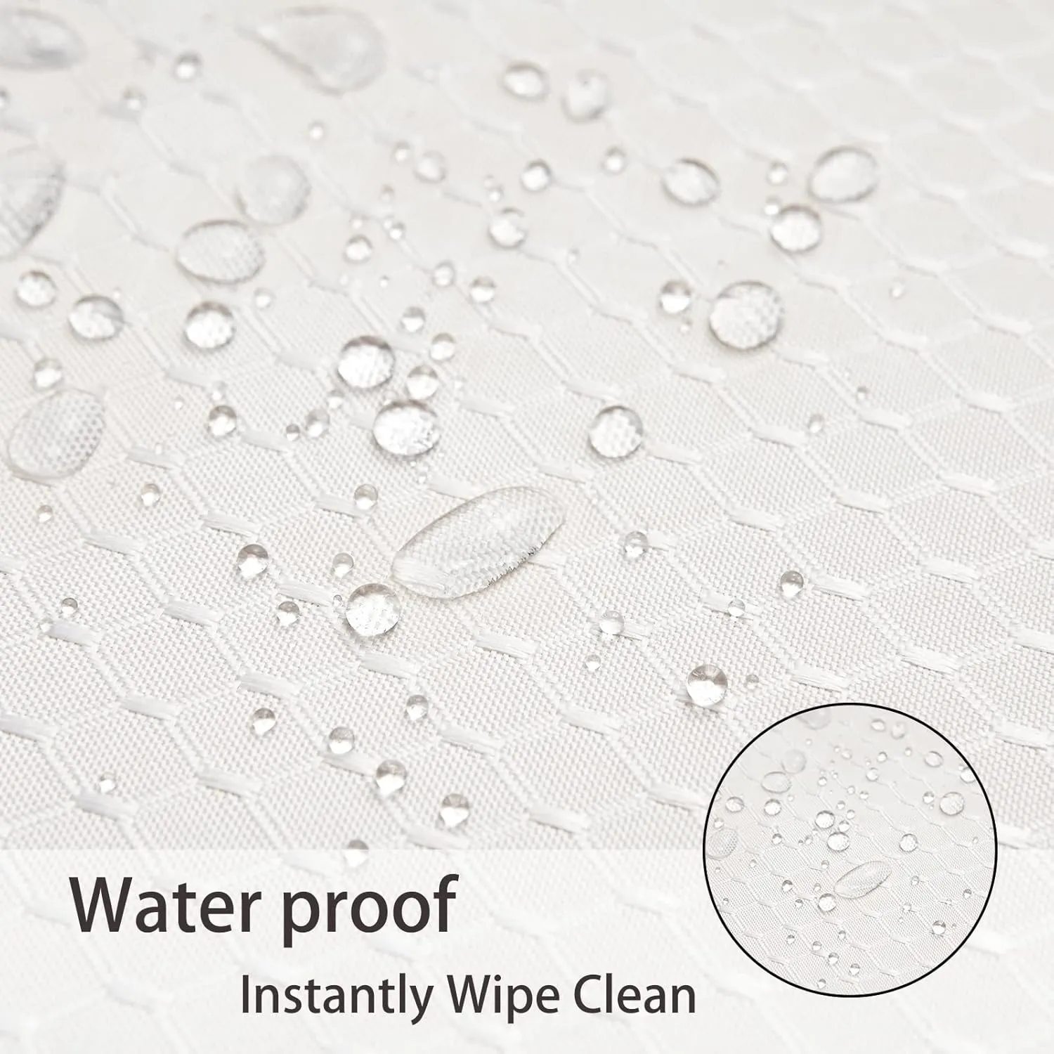 Place Mats Set of 8 – Rectangle Rectangular Waterproof Fabric Polyester Cloth Washable Wipeable Heat Resistant Placemats for Kitchen Dining Dinner Table Indoor 13 x 19 Inch Ivory