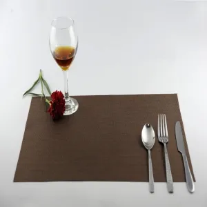 Place Mmats for Table，Placemats, Placemats Non Slip Placemats for Dining Table Set of 6,Easy to Clean,Heat-Resistant Eco Friendly Washable Kitchen Dinner Mats,Rectangle Wipeable Table Mats(Brown)