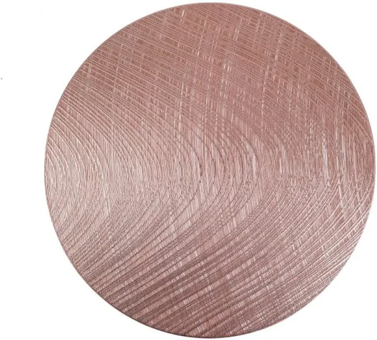 Place Mmats for Table，Placemats, Placemats Round PVC Placemats for Dining Table Set of 4,Heat-Resistant Washable Kitchen Dinner Mats,Easy to Clean,Non-Slip Table Mats(Rose Gold)