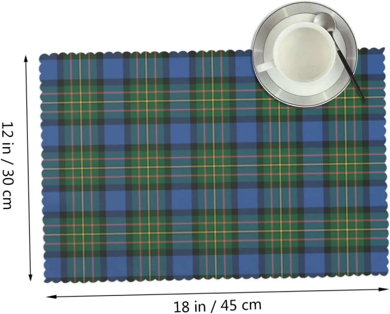 Placemats for Dining Table Set of 4, Maclaren Ancient Tartan Place Mats Heat Resistant Washable Kitchen
