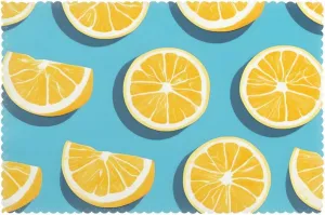 Placemats for Dining Table Set of 6, Heat Resistant Polyester Washable Table Mats, Easy to Clean Non-Slip Place Mats, 12" x 18" - Lemon Wedges