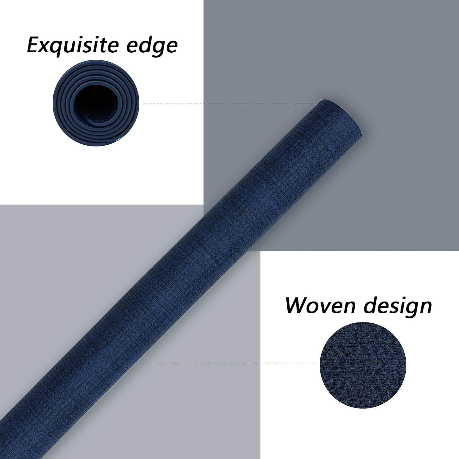 Placemats Set of 6 Faux Leather Heat Resistant Tables Mats Waterproof Oilproof Wipeable Reversible Anti-Slip Place Mats for Kitchen/Dining/Party/Outdoor 11.8" x 16.9", Dark Blue