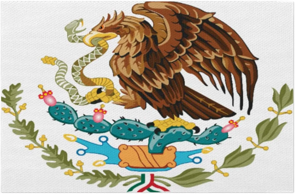 Placemats The Mighty Eagle is Catching Food Set of 4 12x18 Inch Stain Resistant Heat-Resistant Washable Durable PVC Table Mat for Home Decor Kitchen Table Cartoon Eagle Woven Vinyl Fall Placemats