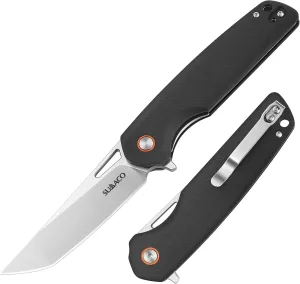 Pocket for Men Knife EDC Tactical pocket Samurai Folding Knifes D2 Steel and G10 Black Handle Material Hunting Camping Outdoor Fishing and Everyday Survival Knife