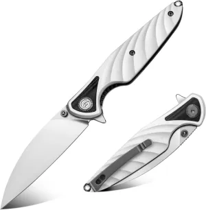 Pocket Knife 3.15" Folding Knife Premium 14C28N Blade, Bicolour White and Black G10 Handle Design with Liner Lock Pocket Clip for Men Women, Small EDC Knife for Camping, Hunting, Hiking, Survival and Outdoor Activities, Toucans Series