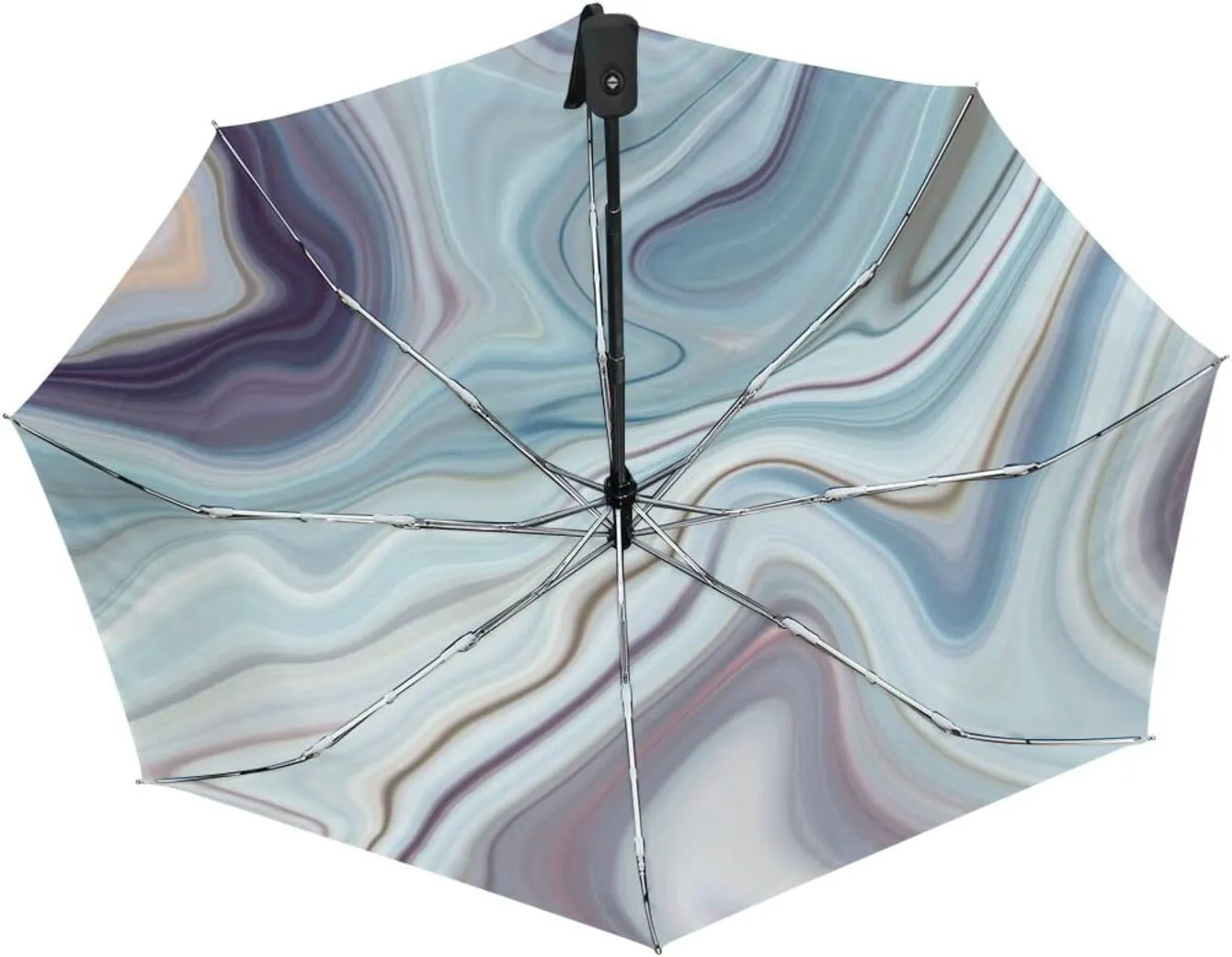 Poeticcity Automatic Folding UPF 50  Anti-UV Rain Umbrella, Auto Open/Close 3 Folds Sun Parasol Canopy Windproof Compact Travel Umbrella