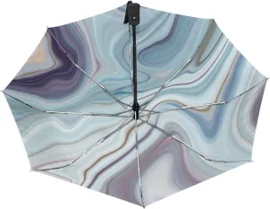 Poeticcity Automatic Folding UPF 50  Anti-UV Rain Umbrella, Auto Open/Close 3 Folds Sun Parasol Canopy Windproof Compact Travel Umbrella