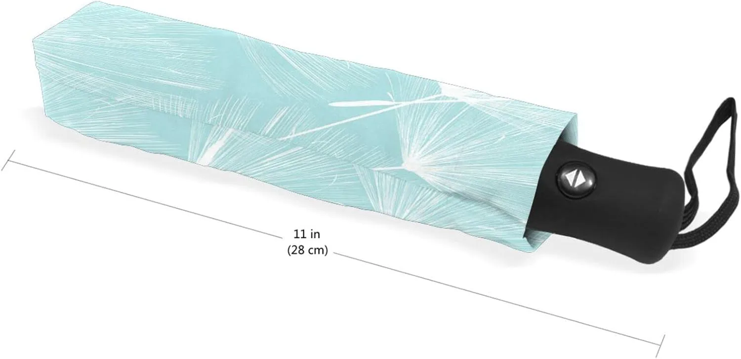 Poeticcity Automatic Folding UPF 50  Anti-UV Rain Umbrella, Auto Open/Close 3 Folds Sun Parasol Canopy Windproof Compact Travel Umbrella