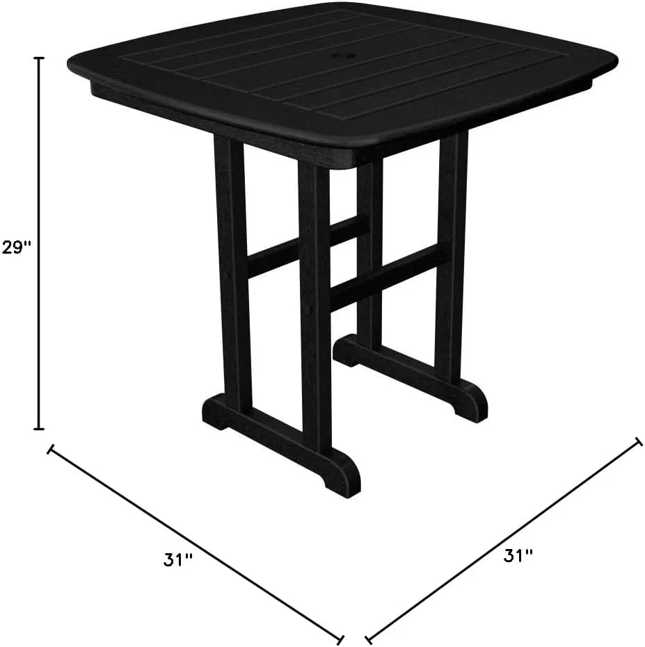 POLYWOOD® Nautical Dining Table, Black