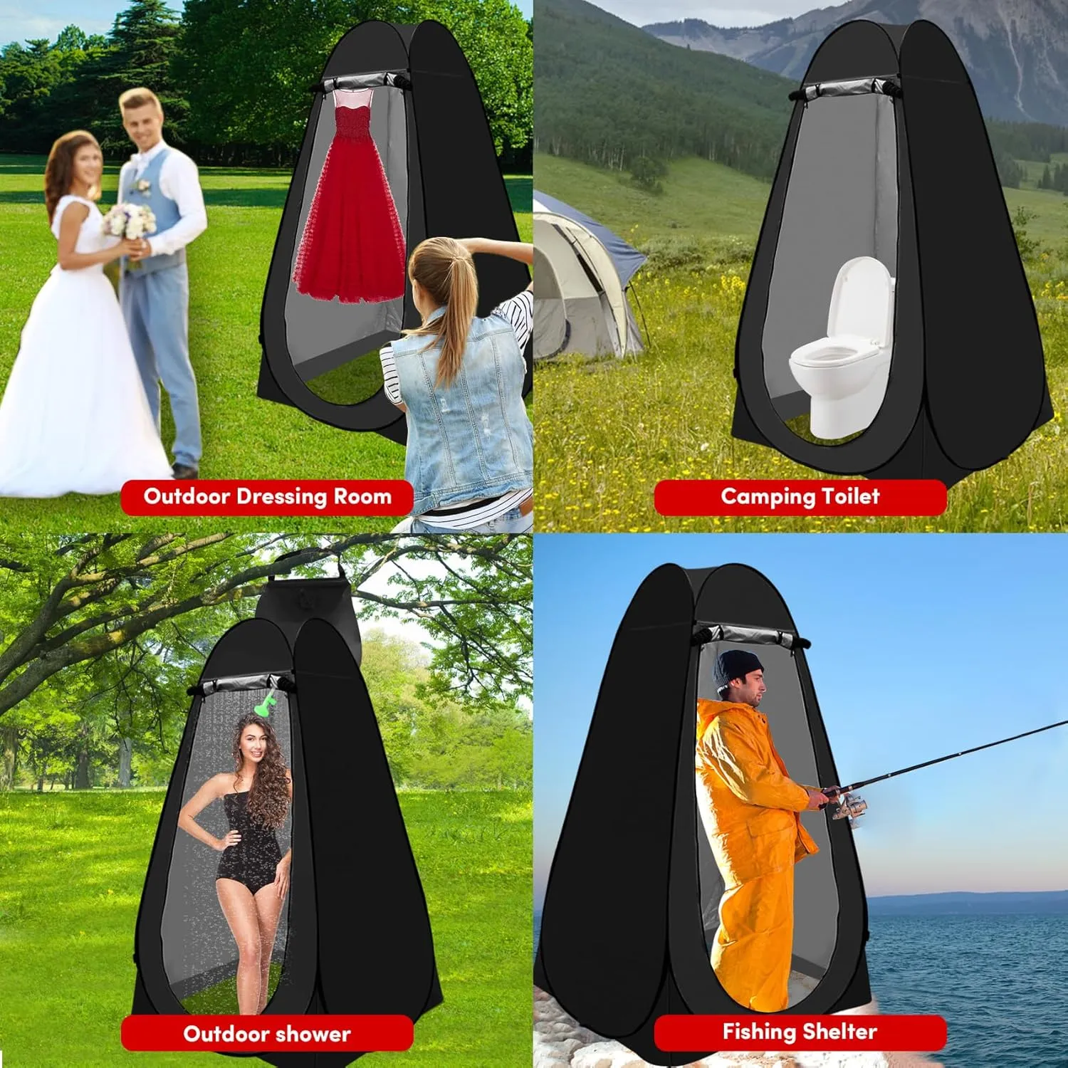 Pop Up Privacy Tent Shower Tent Changing Tent Portable Outdoor Camping Bathroom Toilet Tent Changing Dressing Room Privacy Shelters Room for Hiking and Beach Sun Shelter Picnic Fishing- Waterproof