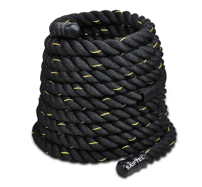 Premium Battle Rope – 9M/12M/15M Fitness Crossfit Ropes for Strength & Power Training – Heavy Duty Workout Ropes for Gym, Home, Bodybuilding, and Conditioning