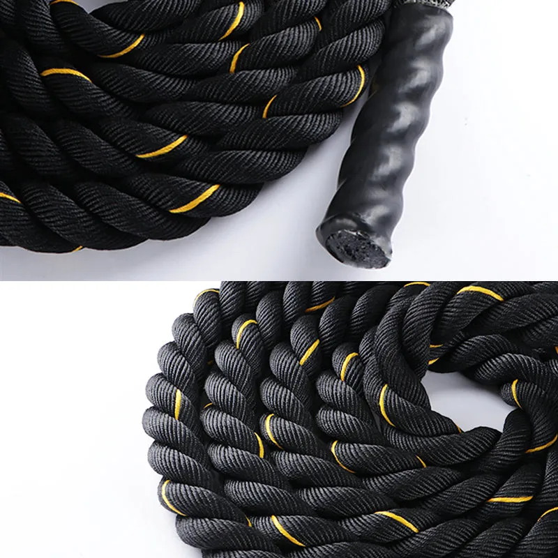 Premium Battle Rope – 9M/12M/15M Fitness Crossfit Ropes for Strength & Power Training – Heavy Duty Workout Ropes for Gym, Home, Bodybuilding, and Conditioning