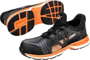 PUMA Men's Rush 20 Mid Industrial Shoe, Black-Orange, 12