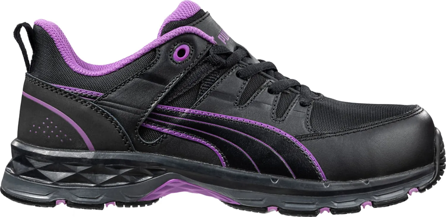 PUMA Women's Stepper Low Industrial Shoe, Black-Purple, 9