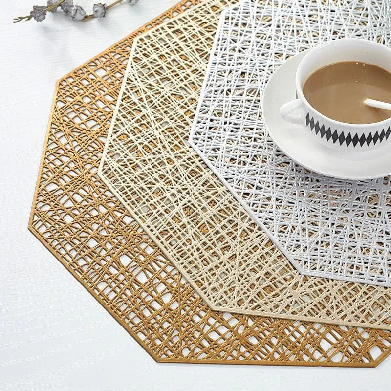PVC Heat-Resistant Hollow Placemats for Dining