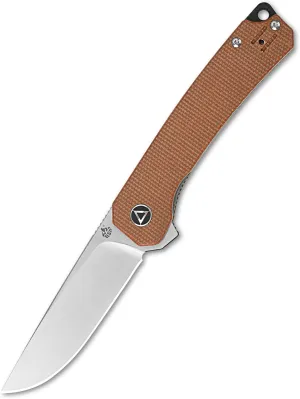 QSP Knife Osprey Folding Knife, 3.25in 14C28N Blade with Different Handle Variants, Reversible Tip Up Clip for Everyday Carry (Brown micarta)