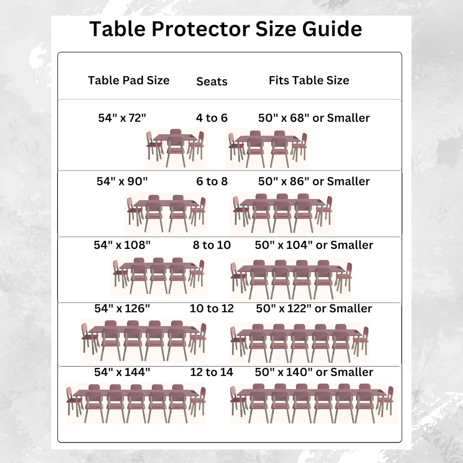 Quality Table Pad Protector, Waterproof Vinyl Table Cover for Superior Protection from Spills, Scratches & Heat - Reusable Table Cloth with Cushion Flannel Backing (54 x 120)