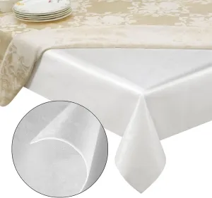 Quality Table Pad Protector, Waterproof Vinyl Table Cover for Superior Protection from Spills, Scratches & Heat - Reusable Table Cloth with Cushion Flannel Backing (54 x 72)