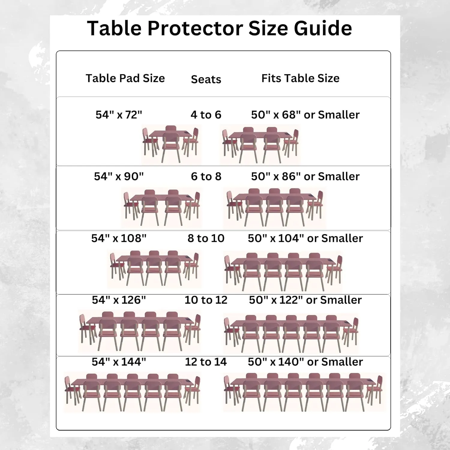 Quality Table Pad Protector, Waterproof Vinyl Table Cover for Superior Protection from Spills, Scratches & Heat - Reusable Table Cloth with Cushion Flannel Backing (54 x 72)