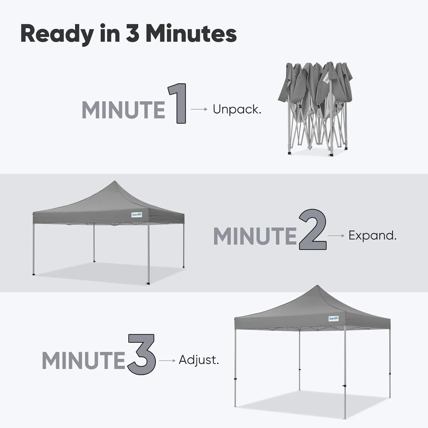 Quictent 10x10 Heavy Duty Pop up Canopy Tent, Commercial Grade Instant Shelter with Wheeled Bag for Outdoor, Beach, Parties, Markets, 500D Silver Coated UPF 50  Sun Shield
