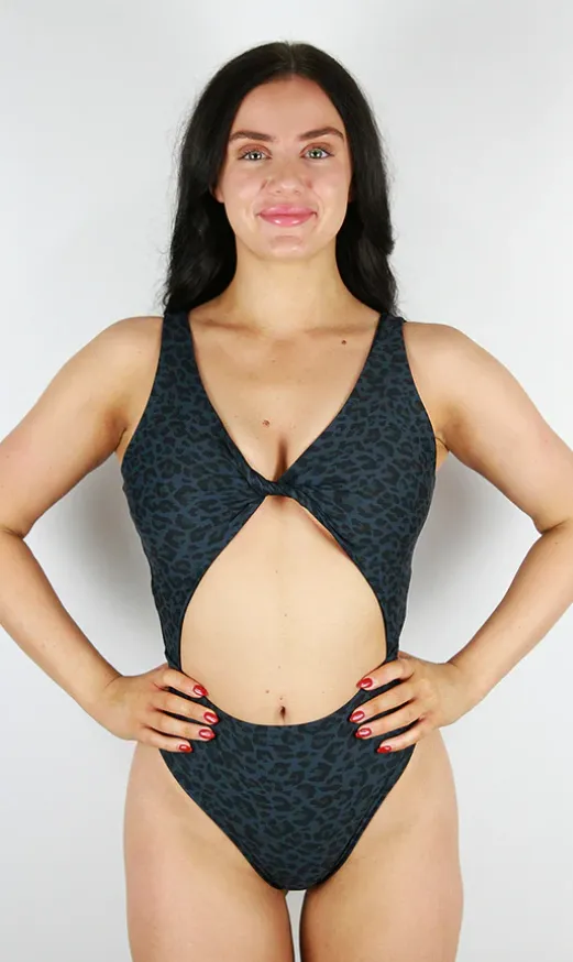 Rarr Carbon Animal Twisty Leotard Bodysuit