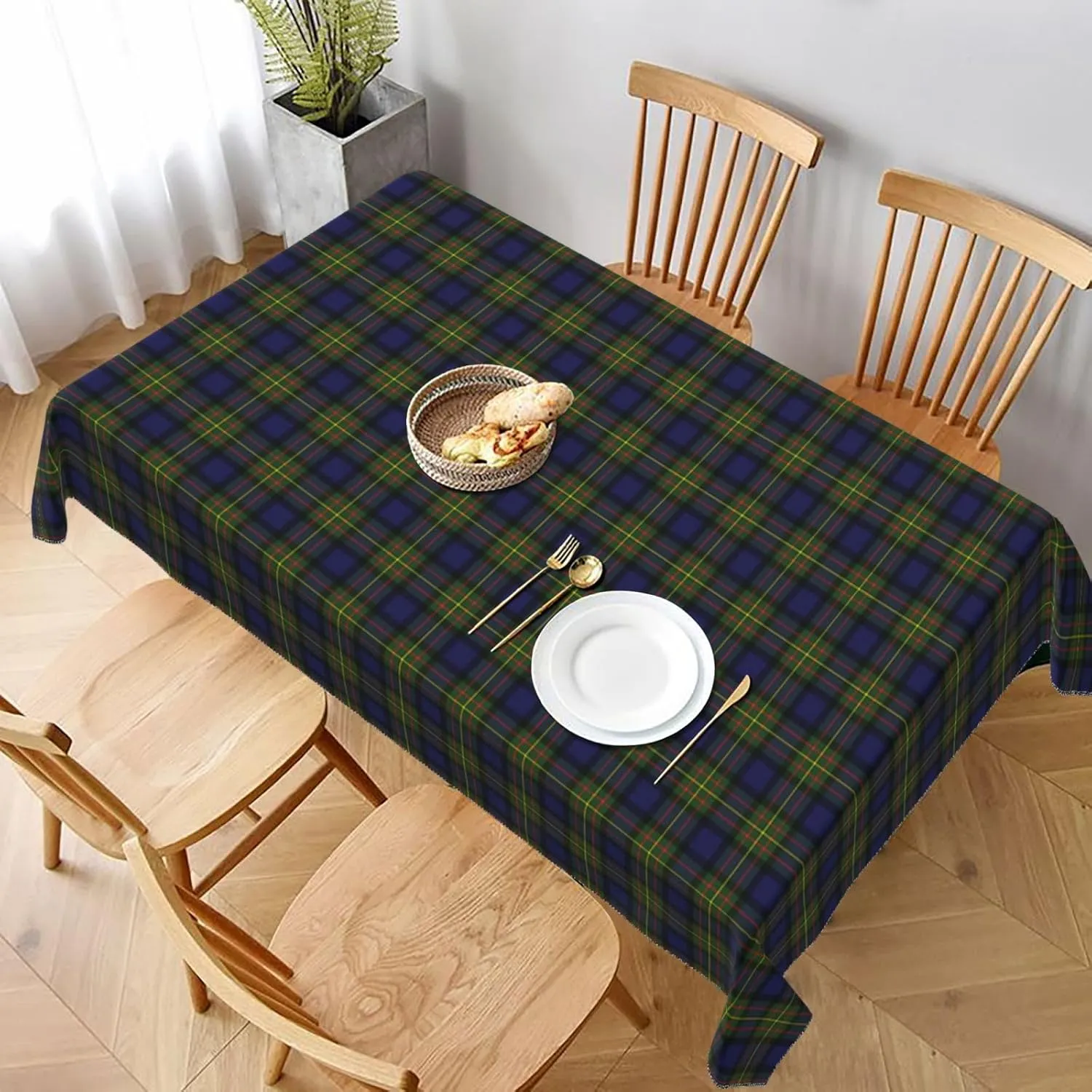 Rectangle Tablecloth Maclaren Modern Tartan Table Cover Decoration for Kitchen Home Party Decor 35 x 55 Inch