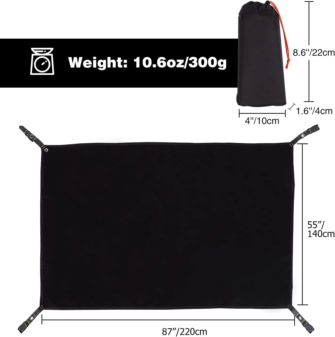 REDCAMP Ultralight Tent Footprint, PU 2000 Waterproof Camping Tent Tarp with Drawstring Carrying Bag
