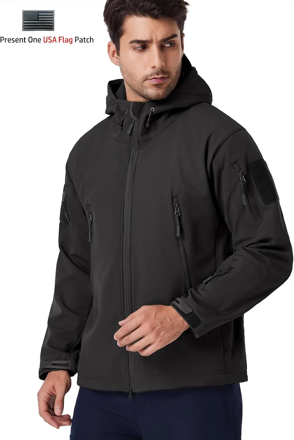ReFire Gear Men's Army Special Ops Military Tactical Jacket Softshell Fleece Hooded Outdoor Coat