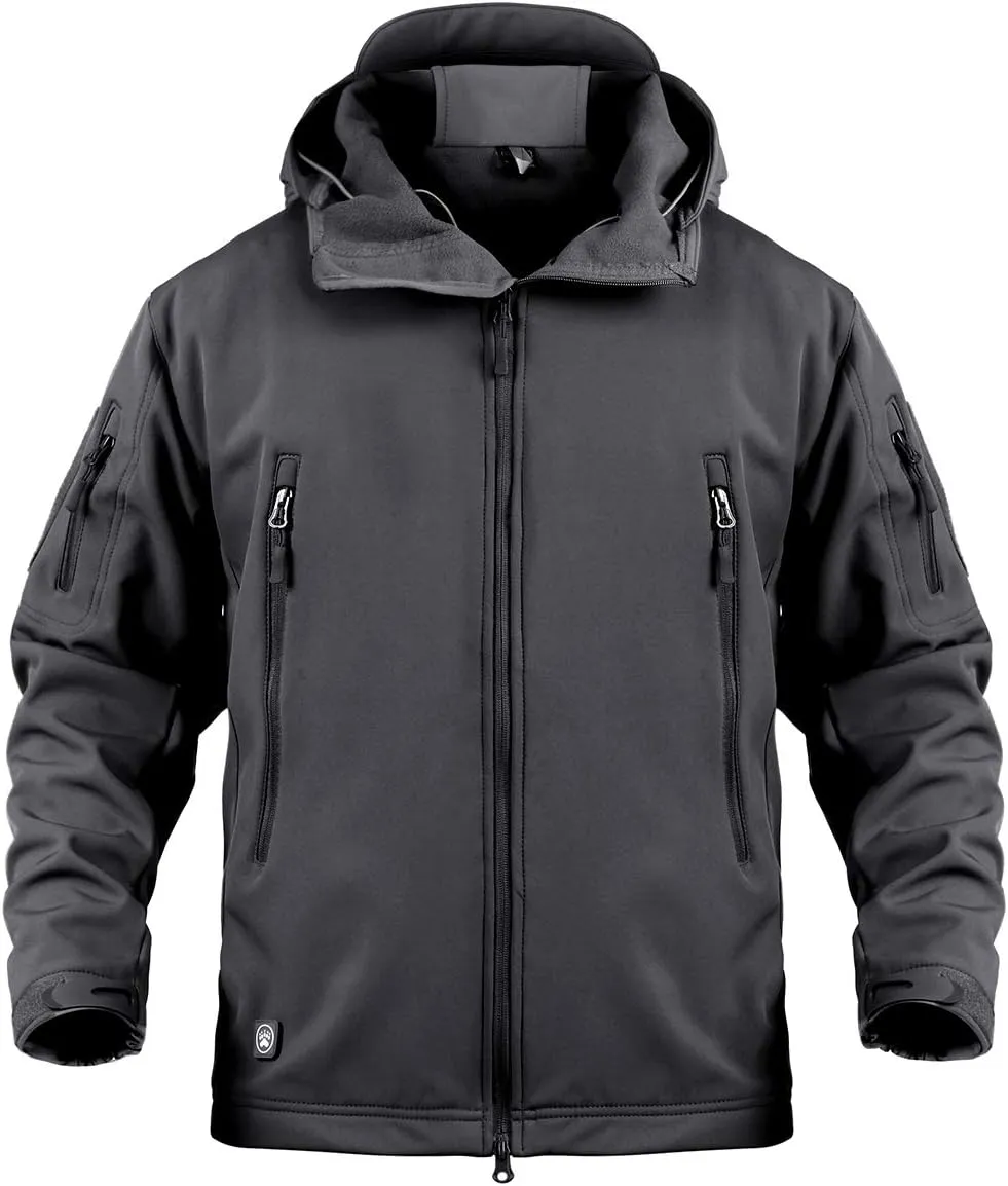 ReFire Gear Men's Army Special Ops Military Tactical Jacket Softshell Fleece Hooded Outdoor Coat