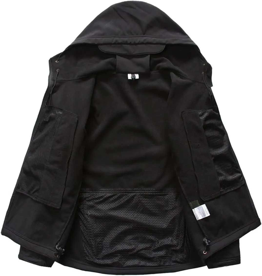 ReFire Gear Men's Army Special Ops Military Tactical Jacket Softshell Fleece Hooded Outdoor Coat