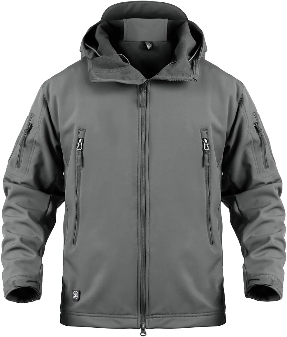 ReFire Gear Men's Army Special Ops Military Tactical Jacket Softshell Fleece Hooded Outdoor Coat