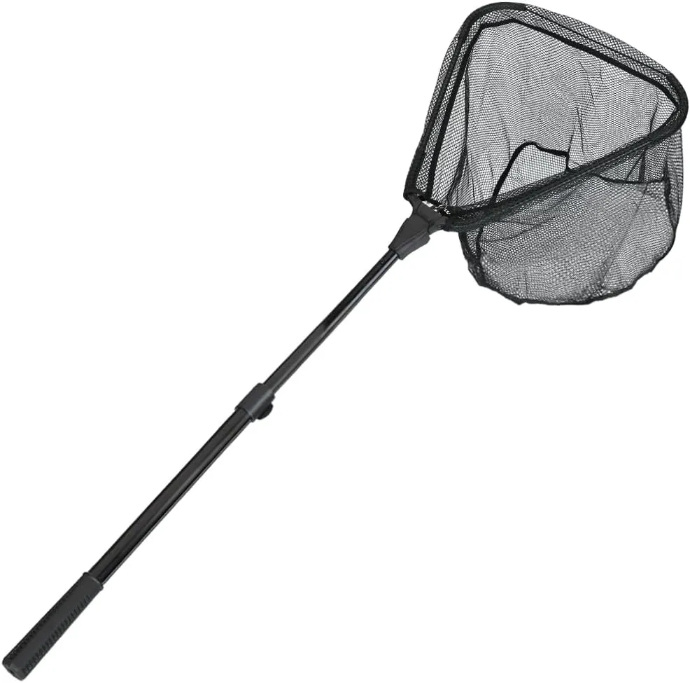 RESTCLOUD Fishing Landing Net with Telescoping Pole Handle, Fishing net Freshwater for Kids Men Women, Extend to 40-63 Inches