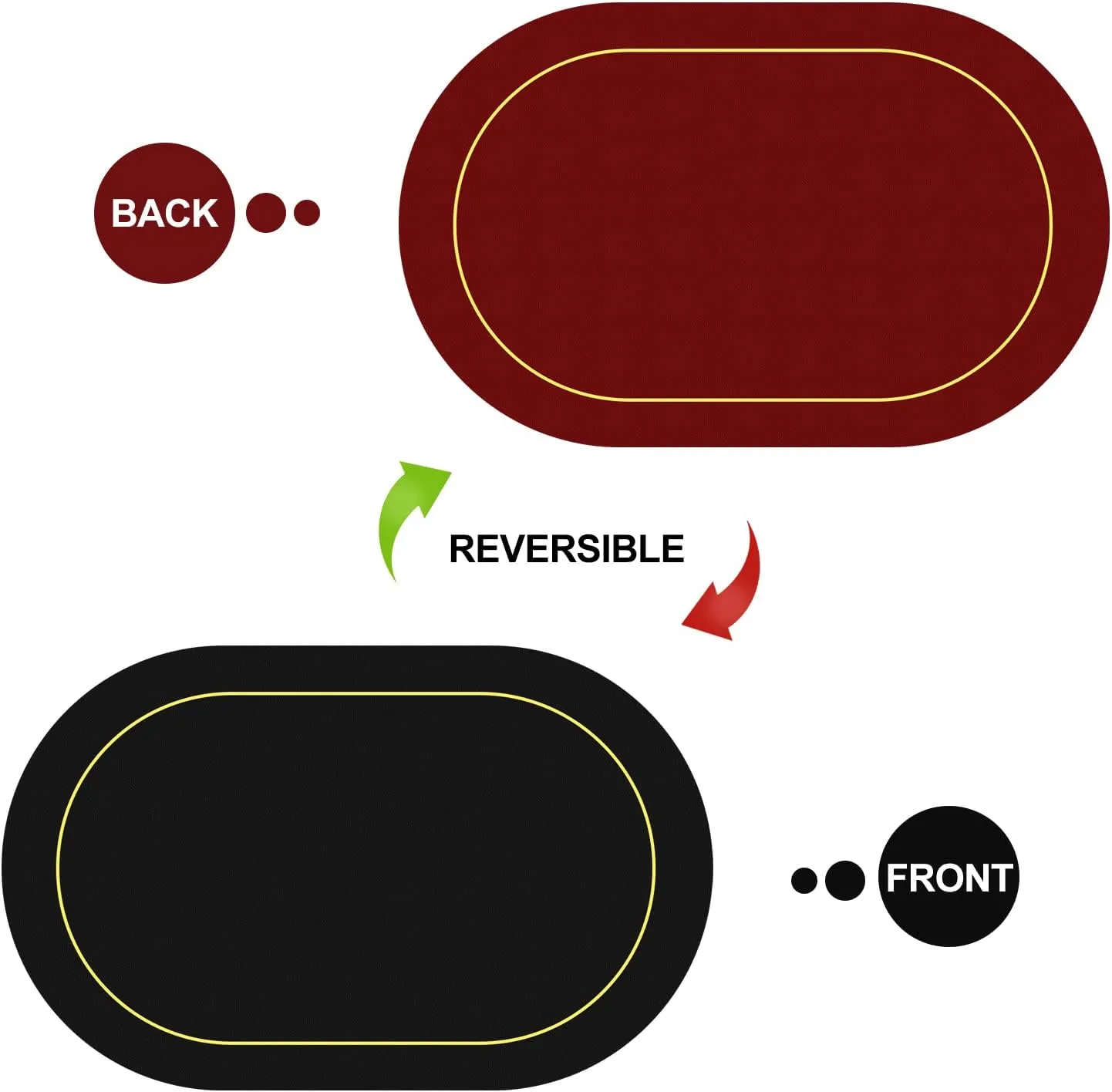 Reversible Placemats Set of 6 - MYGCCA Faux Leather Heat Resistant Placemats for Dining Table Washable Table Mats Waterproof Wipeable Place Mats