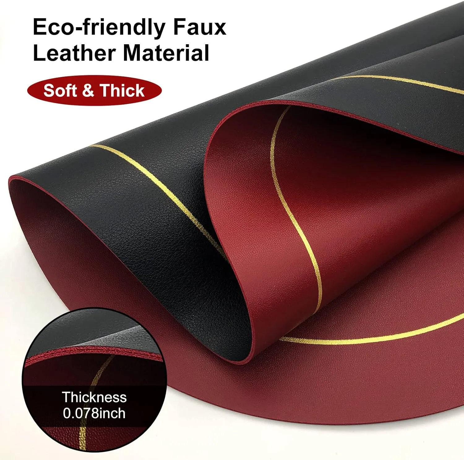 Reversible Placemats Set of 6 - MYGCCA Faux Leather Heat Resistant Placemats for Dining Table Washable Table Mats Waterproof Wipeable Place Mats
