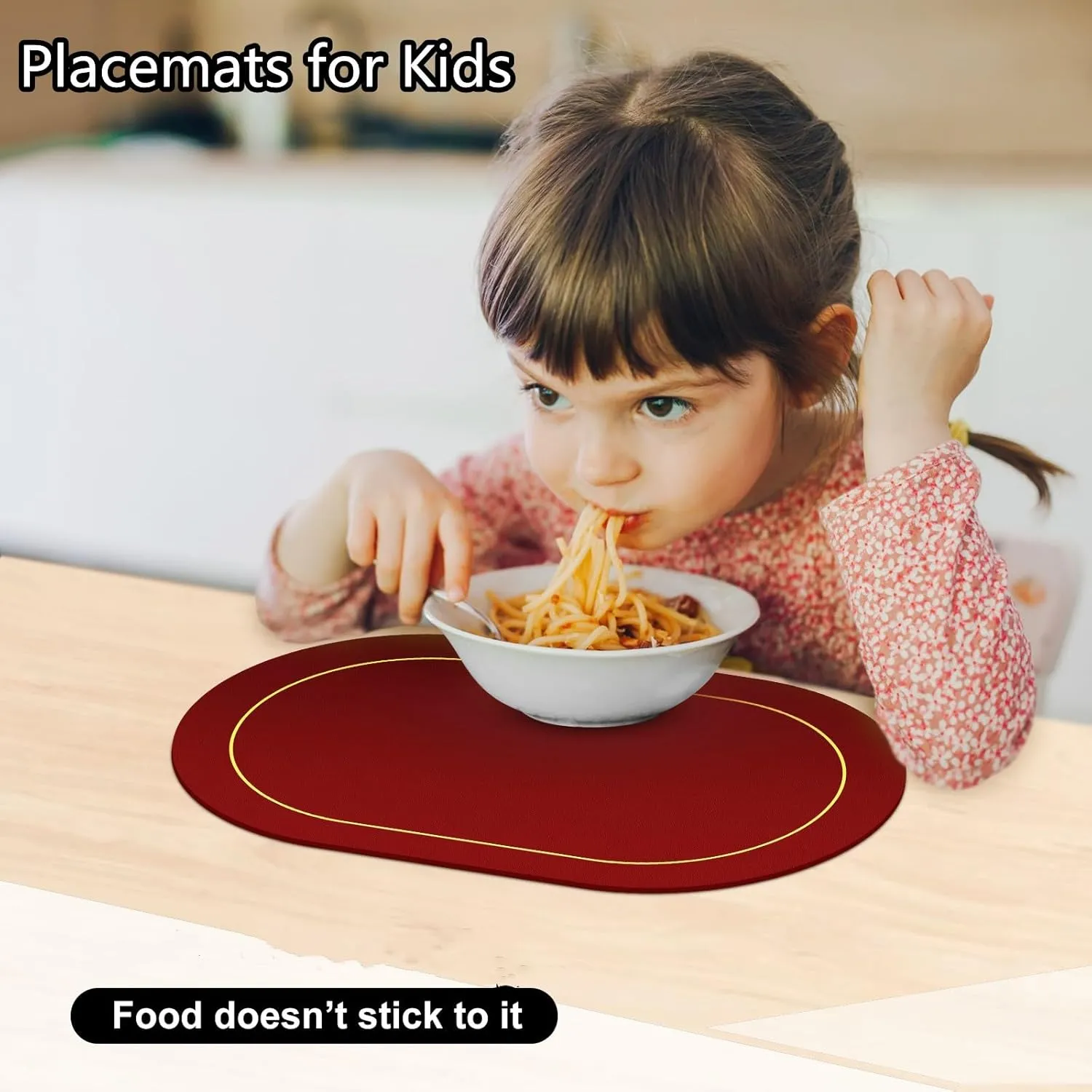 Reversible Placemats Set of 6 - MYGCCA Faux Leather Heat Resistant Placemats for Dining Table Washable Table Mats Waterproof Wipeable Place Mats