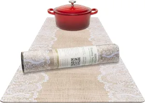 RIMONA'S Thermo Heat Resistant Table Runner and Trivet for Hot Dishes - Waterproof Hot Plates to Protect Table and Countertop - Kitchen & Dining 350F Heat Protector 40" - The Everyday Jute Lace