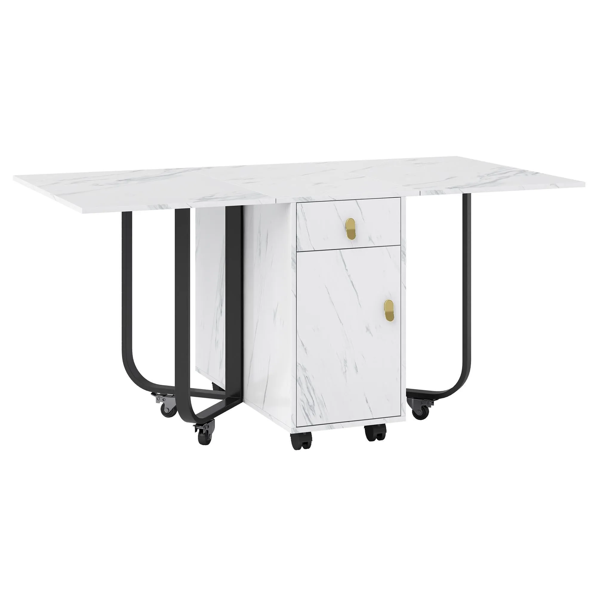 Rootz Foldable Dining Table - Convertible Table - Multi-Use Table - Elegant Design - 150cm x 80cm x 76cm