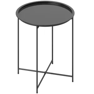 Rootz Round Garden Table - Terrace Table - Foldable Outdoor Table - Durable Steel - Ø46cm x 50cm
