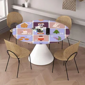 Round Reusable Decorative Table Cover Educational Learning Tool for Kitchen Dining Parties Buffet Wedding Round Table Cloth Abstract Fits up 38"-42" Diameter Tables Polychrome