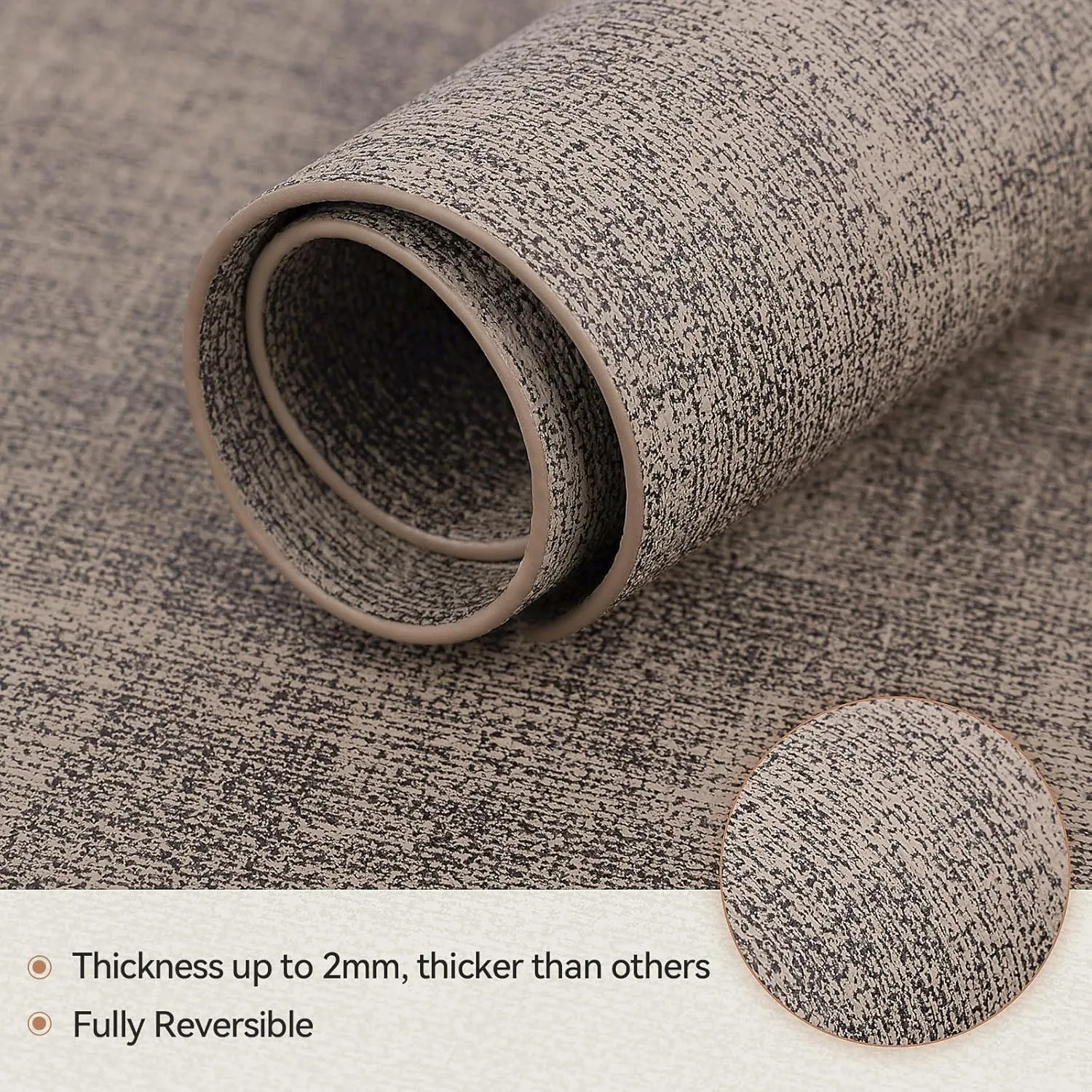 Round Table Placemats Set of 4, Faux Leather Wedge Shape Place Mats Heat Resistant Wipeable Washable Table Mats for Dining Outdoor Indoor, Camel
