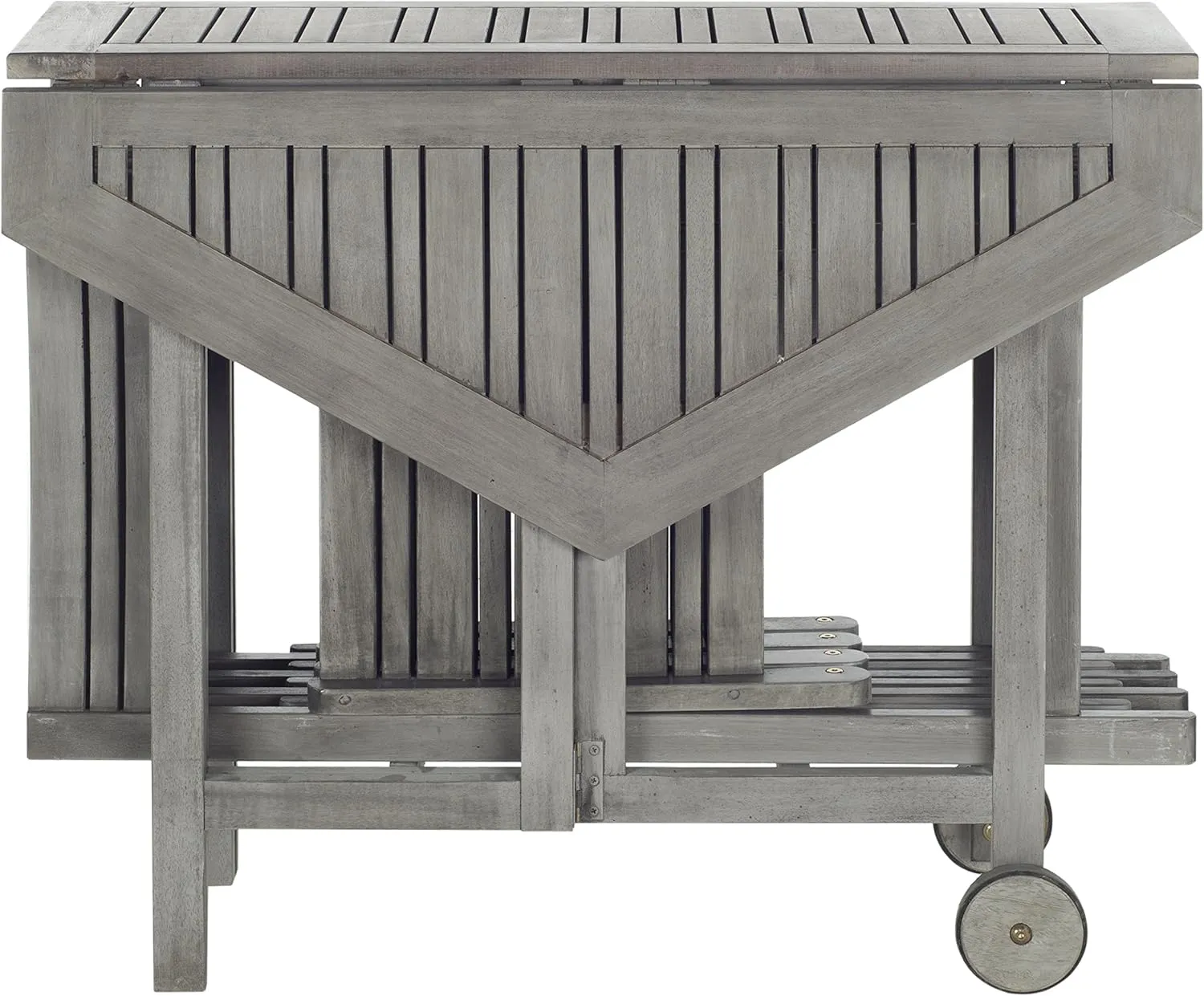 SAFAVIEH Outdoor Collection Kerman Grey Wash 5-Piece Foldable Patio Dining Set (Fully Assembled)