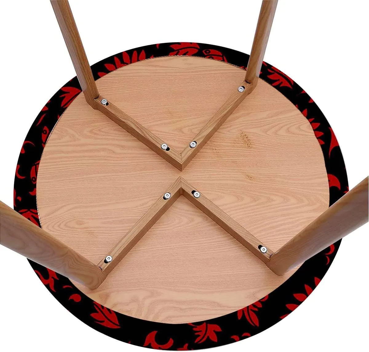 Salmon Plum Black Round Tables Tablecloth Table Cloth Medieval Flowers Leaves Design Tablecloth Elastic Fitted Edge Table Cloth Round Table Cover Victorian Fit for 40"-43" Table