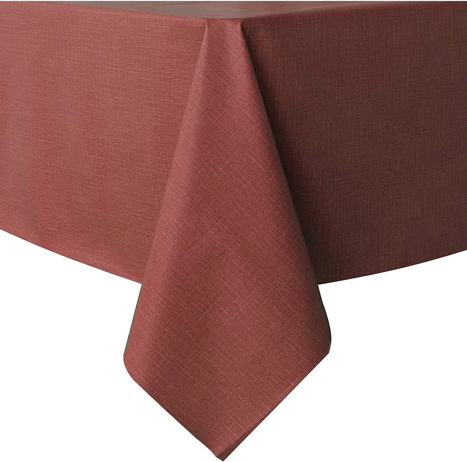 sancua 100% Waterproof Rectangle PVC Tablecloth - 52 x 70 Inch - Oil Proof Spill Proof Vinyl Table Cloth, Wipe Clean Table Cover for Dining Tables, Buffet Parties and Camping, Carmine Red