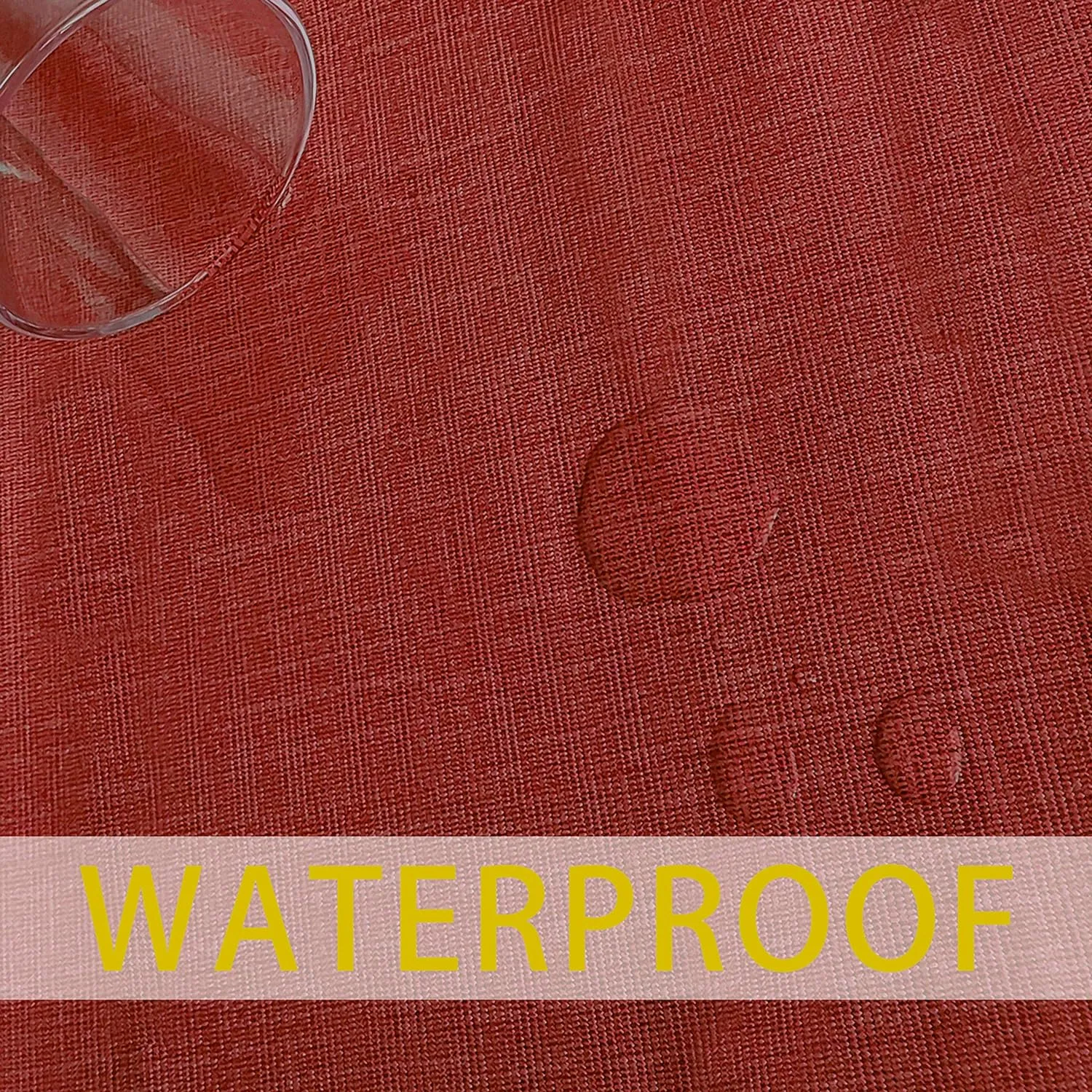 sancua 100% Waterproof Rectangle PVC Tablecloth - 52 x 70 Inch - Oil Proof Spill Proof Vinyl Table Cloth, Wipe Clean Table Cover for Dining Tables, Buffet Parties and Camping, Carmine Red