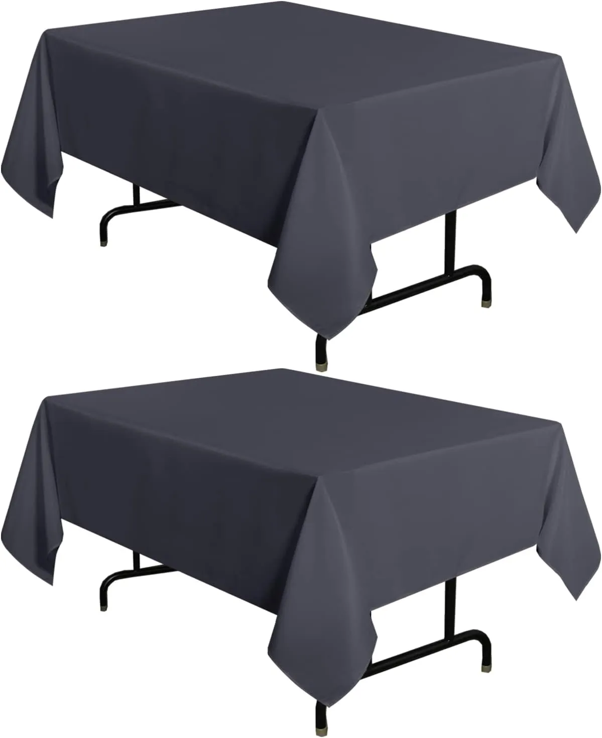 sancua 2 Pack Dark Grey Tablecloth 54 x 54 Inch, Stain and Wrinkle Resistant Square Table Cloth - Washable Polyester Table Cover for Dining Tables, Buffet Parties and Camping