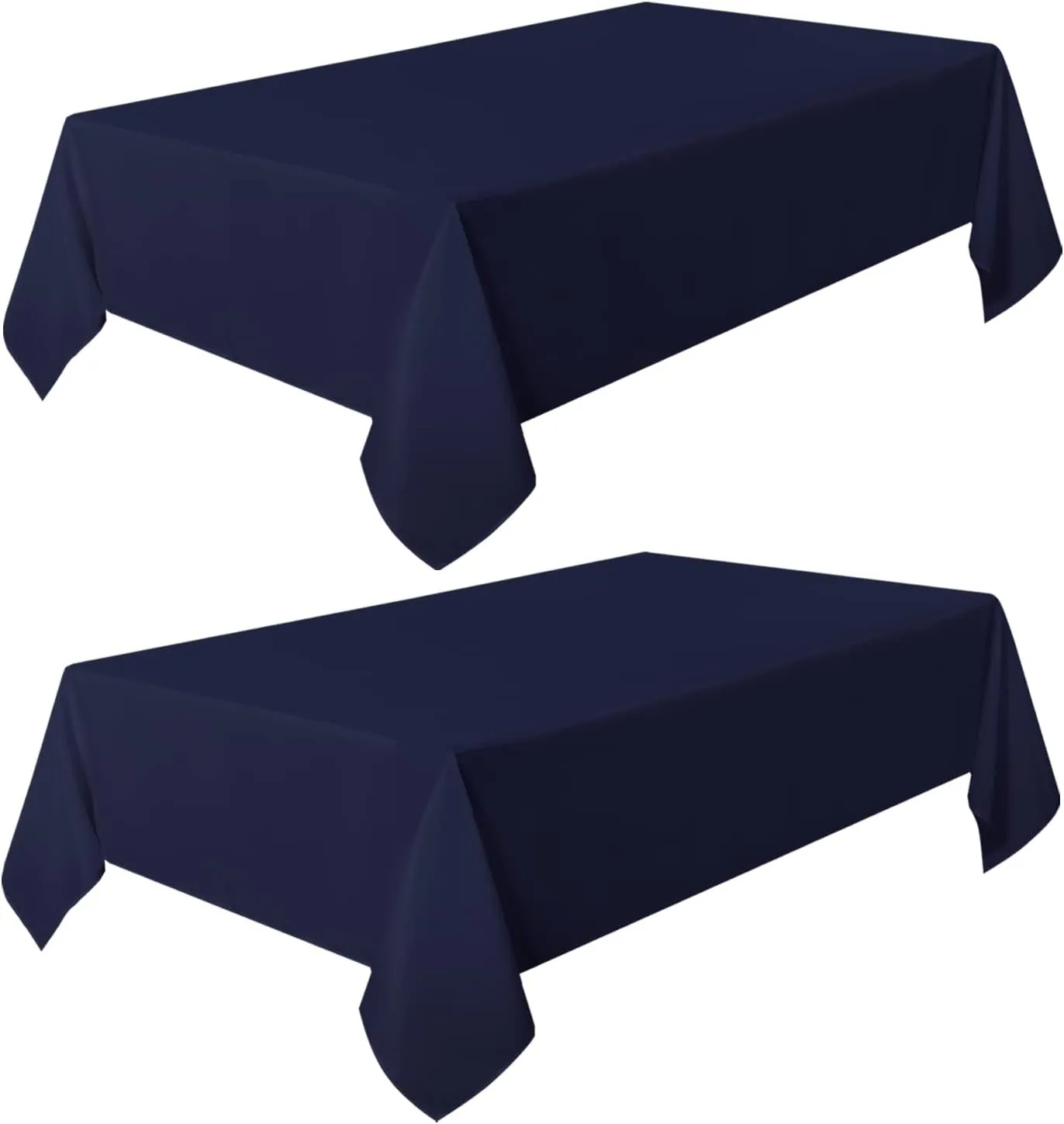 sancua 2 Pack Navy Tablecloth 60 x 102 Inch, Rectangle 6 Feet Table Cloth - Stain and Wrinkle Resistant Washable Polyester Table Cover for Dining Tables, Buffet Parties and Camping